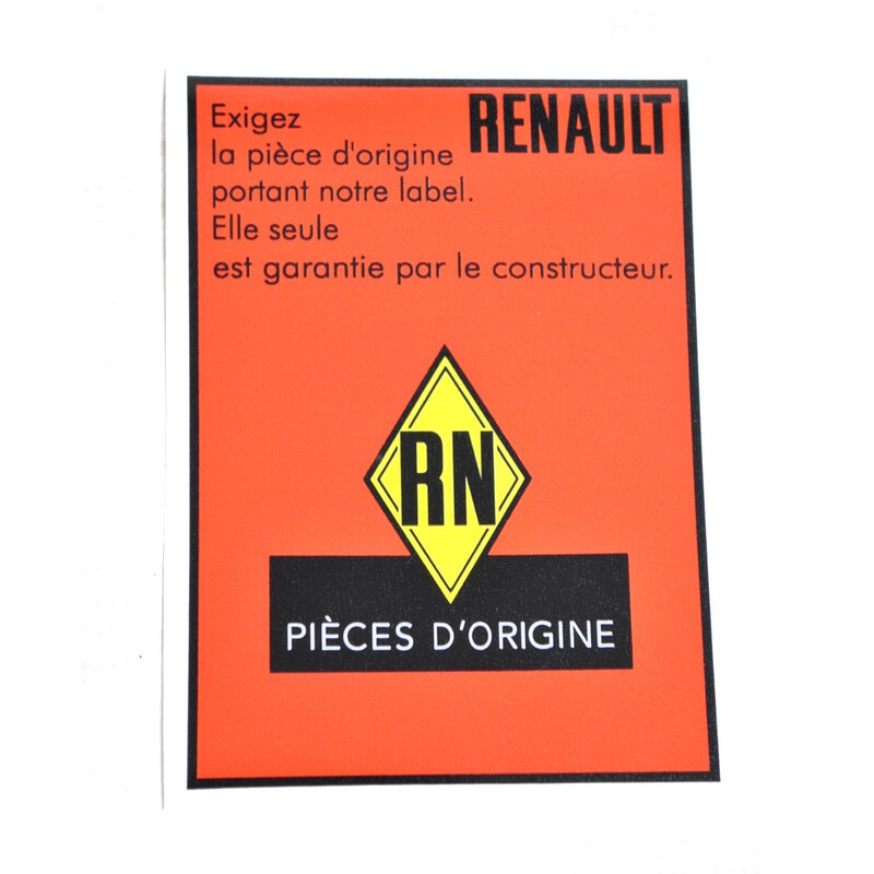 Autocollant "Pièce d'Origine Renault"